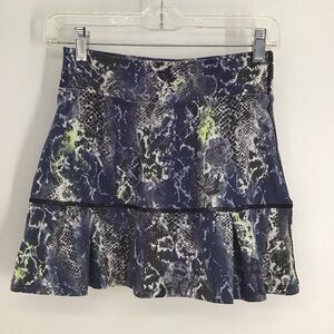 DonaJo Reptile Print Tennis Golf Pickleball Athletic Skort Blue/Black Size 1